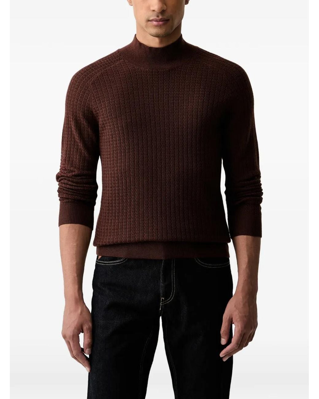 Trussardi Black Wool High-Neck Sweater for men