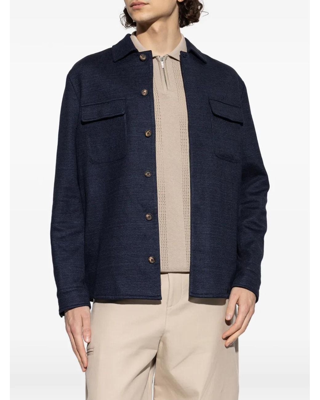 Eleventy Blue Pocket Jacket for men