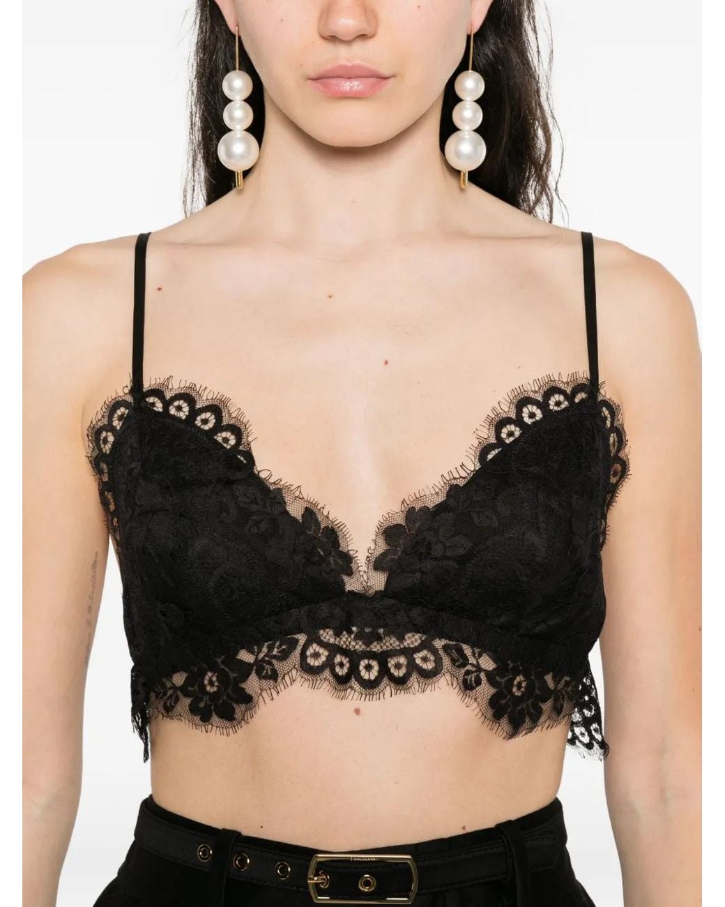 Zimmermann Black Teddy Lace-Trimmed Bralette