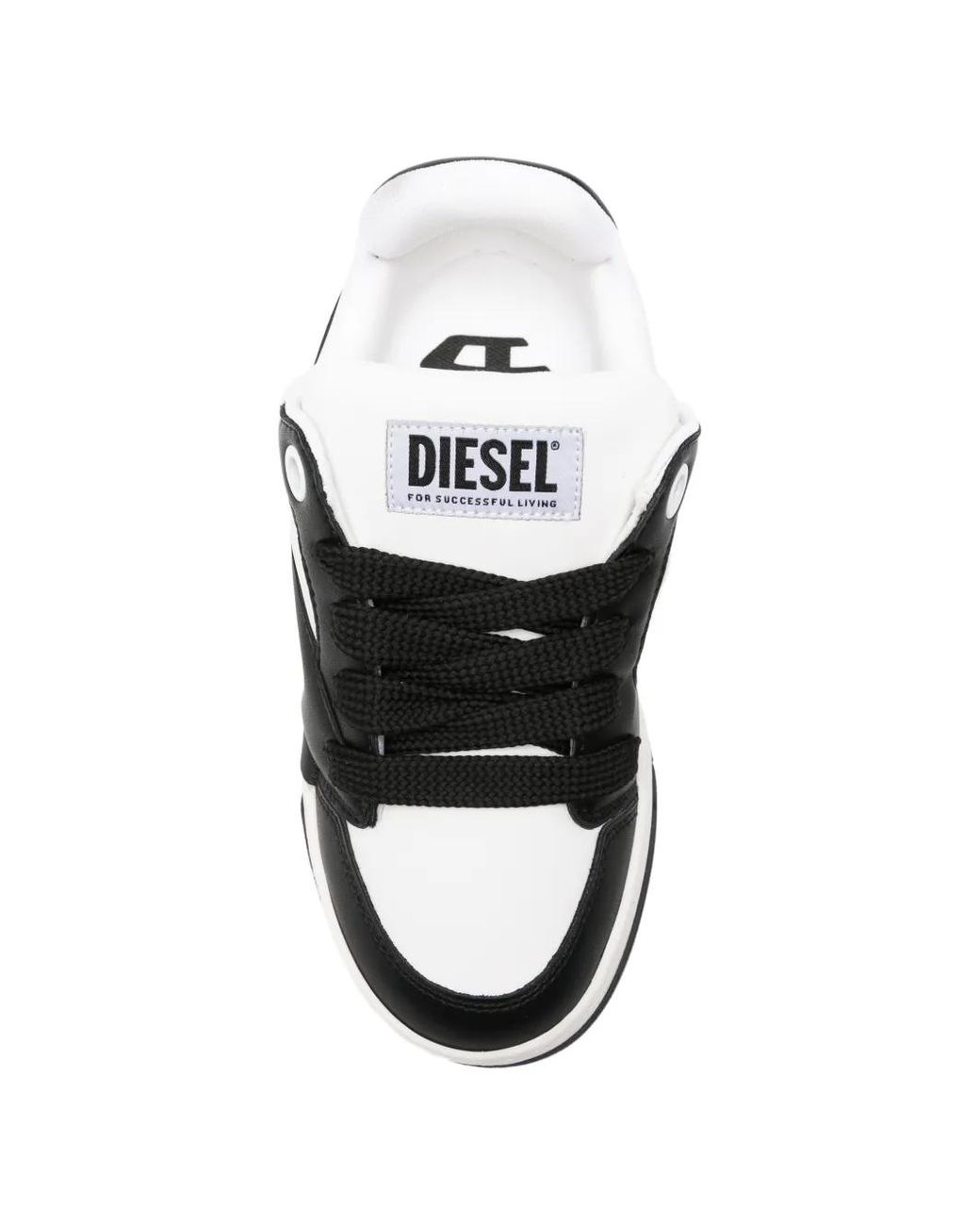 DIESEL Black S-D Ollie Logo-Patch Panelled Sneakers