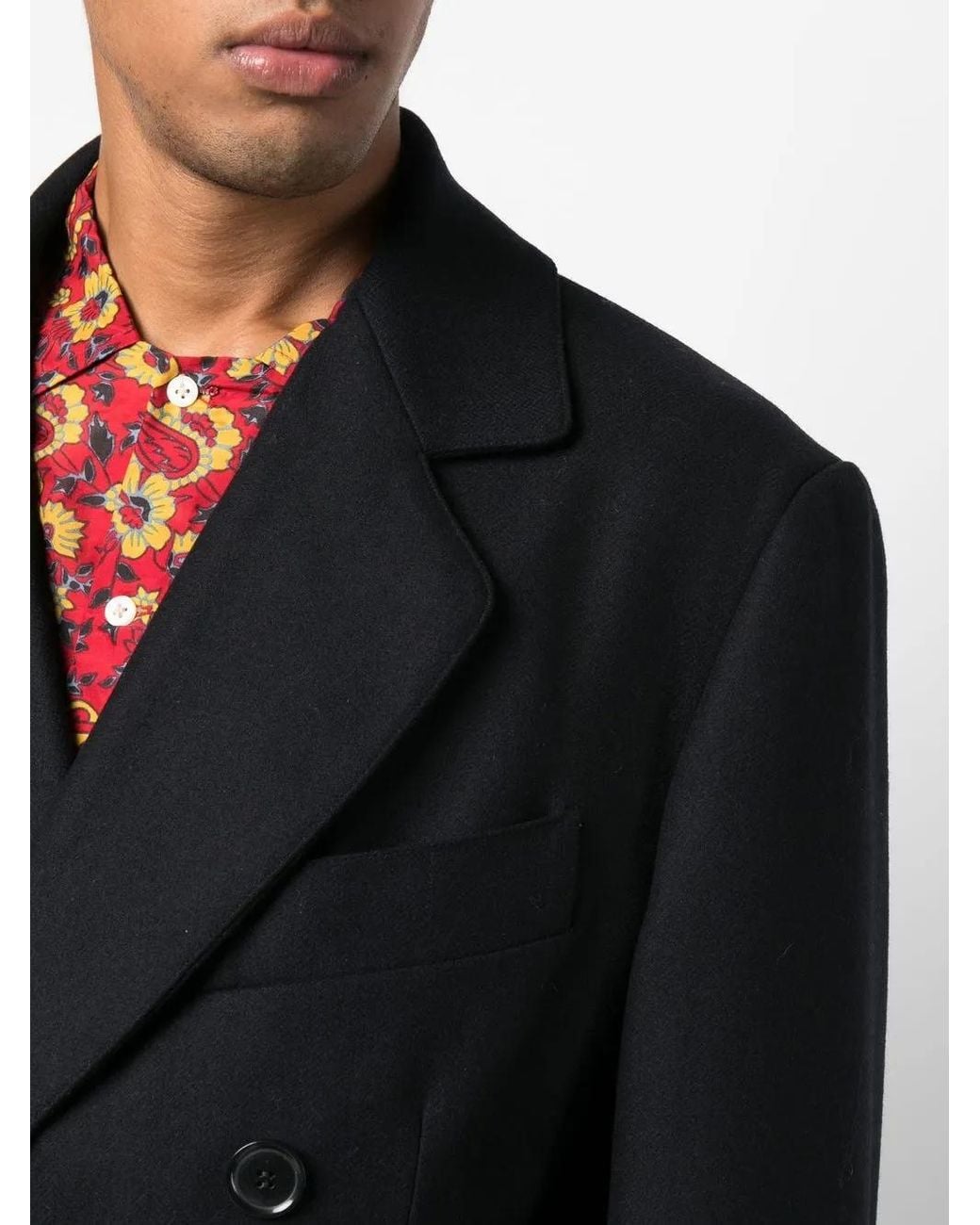 Vivienne Westwood Black Double-Breasted Wool Coat for men