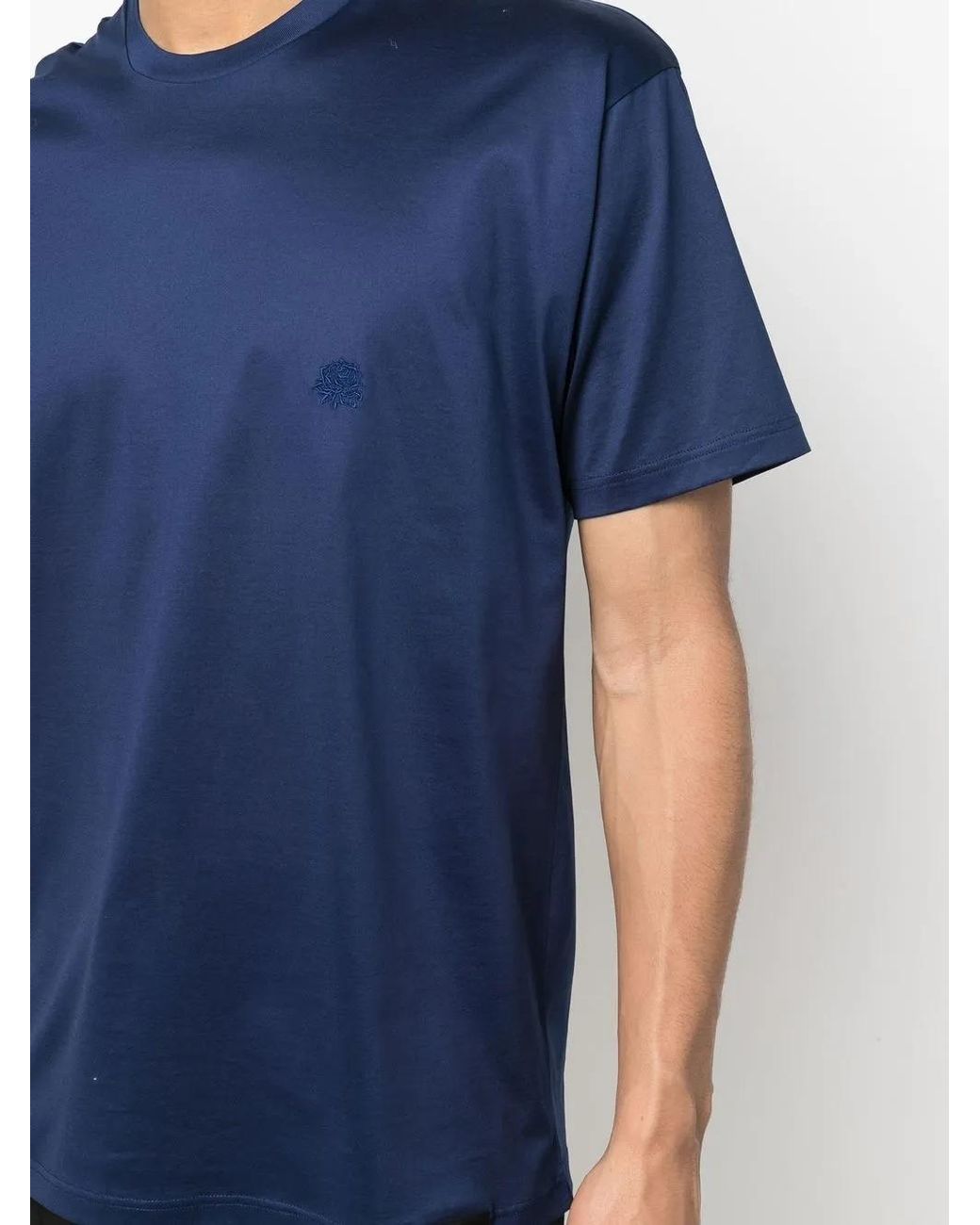 Low Brand Blue X The Place Gallery Embroidered-Logo T-Shirt for men