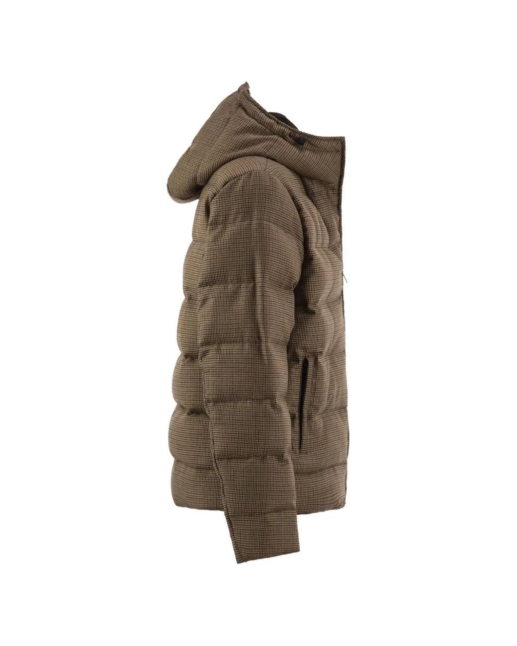 Fay Brown Houndstooth-Pattern Virgin Wool Jacket for men