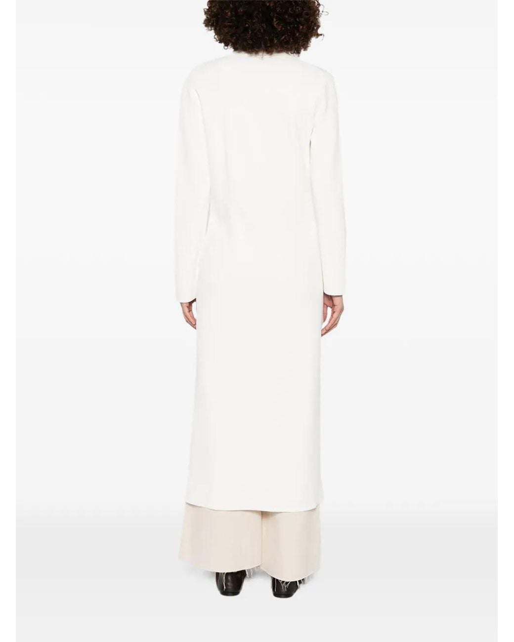 P.A.R.O.S.H. White Double-Breasted Side-Slit Coat