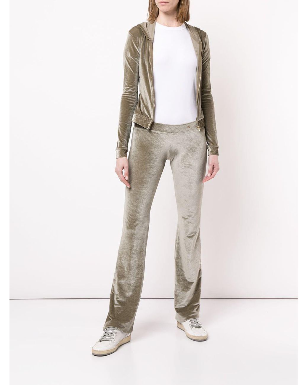 Chanel Pre-Owned Velour Tracksuit Set in Metallic | Lyst