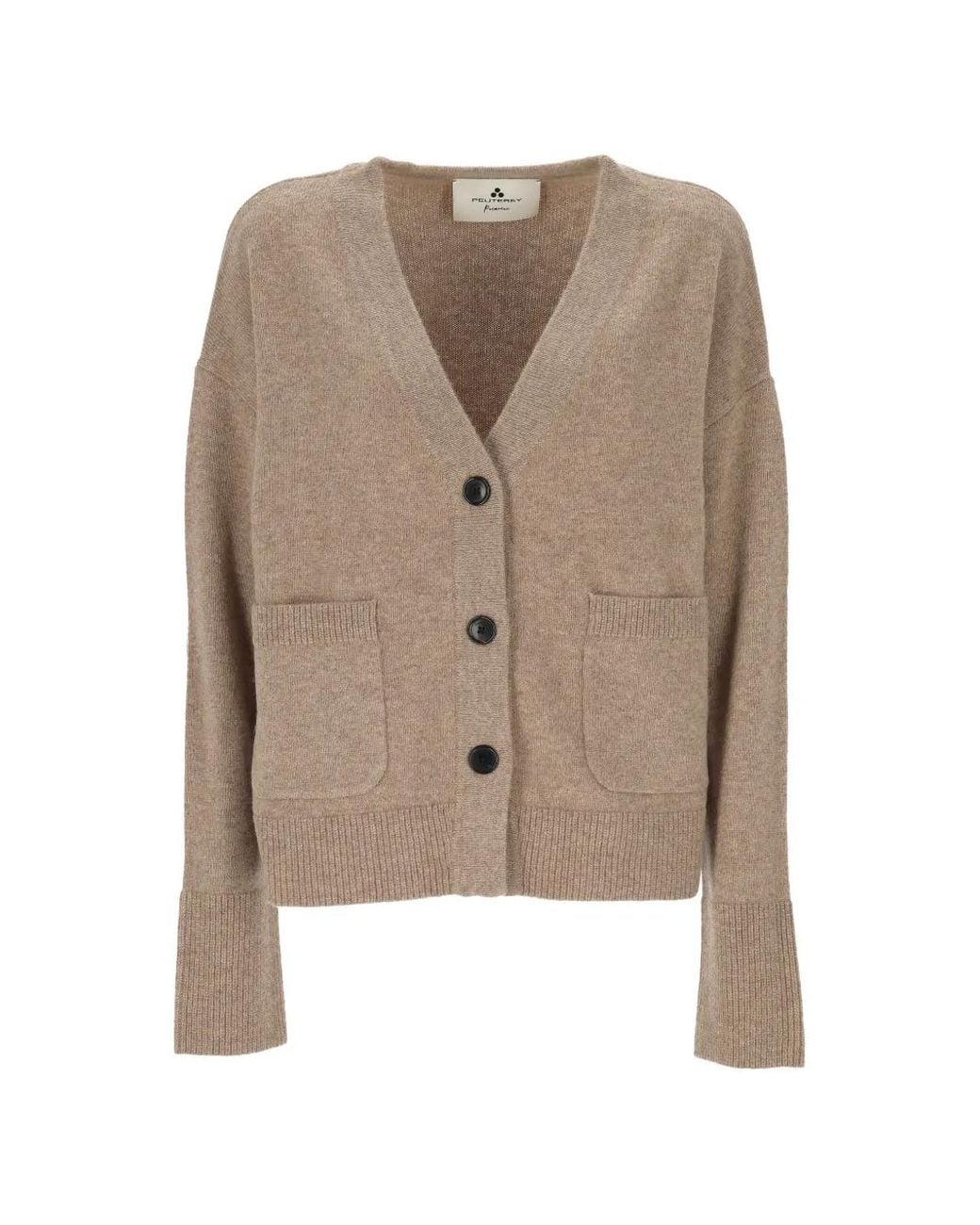 Peuterey Natural V-Neck Button-Up Cardigan