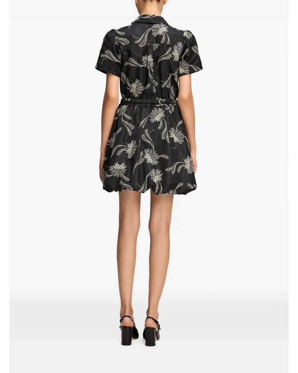 Cinq À Sept Black Ophelie Paisley Fan Mini Dress