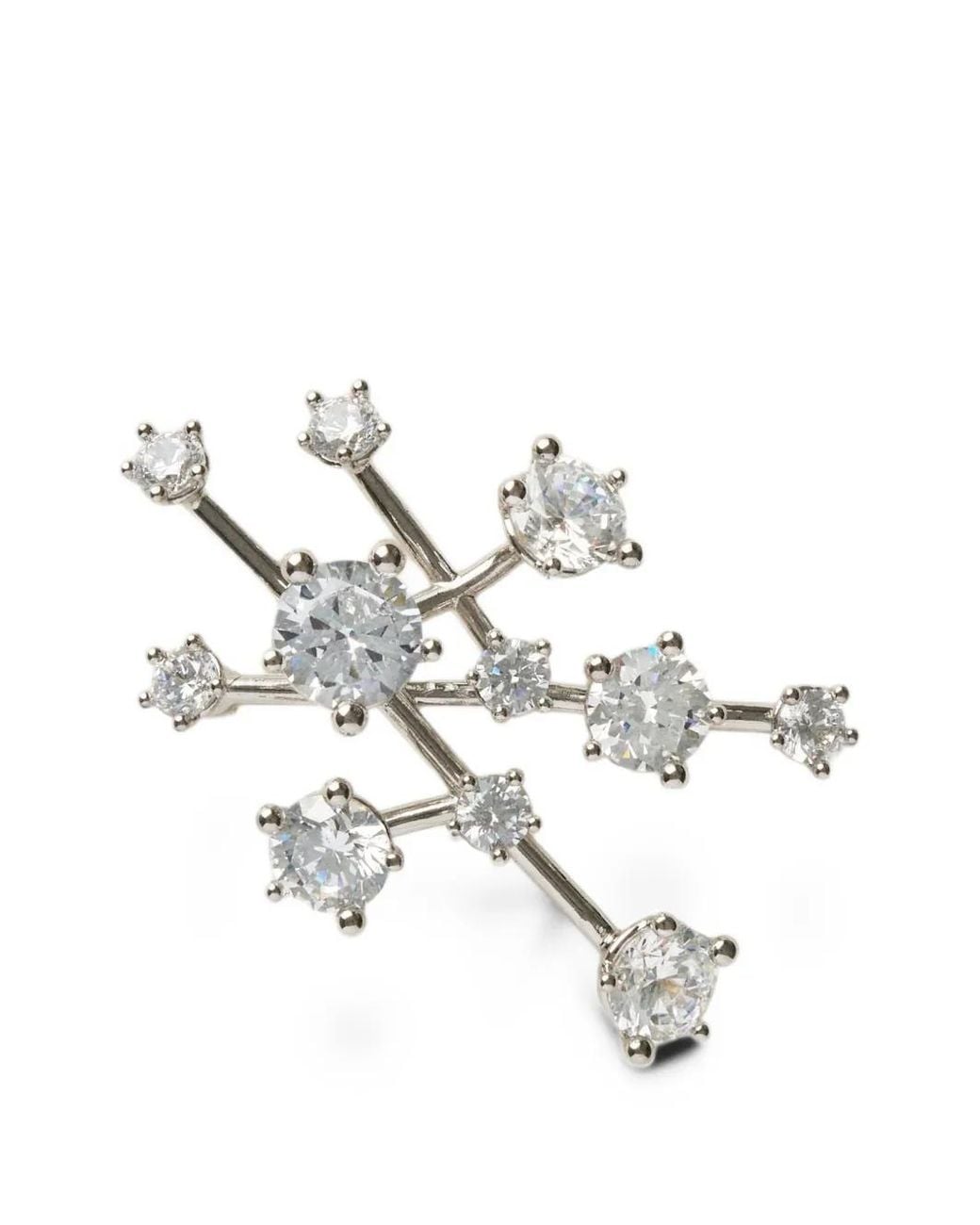 Panconesi White Diamanti Nova Pin-Fastening Brooch