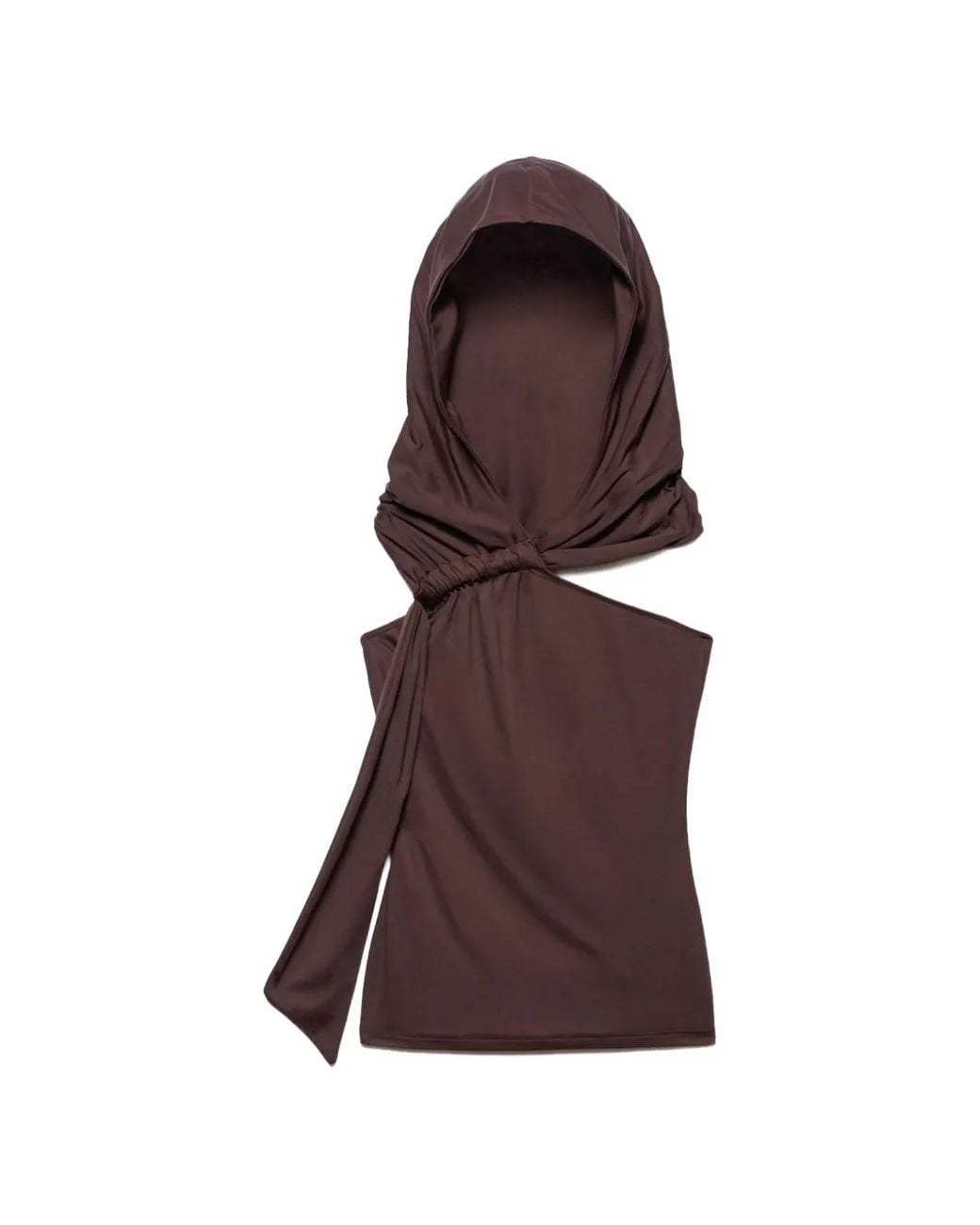 Aniye By Purple Hooded One-Shoulder Top