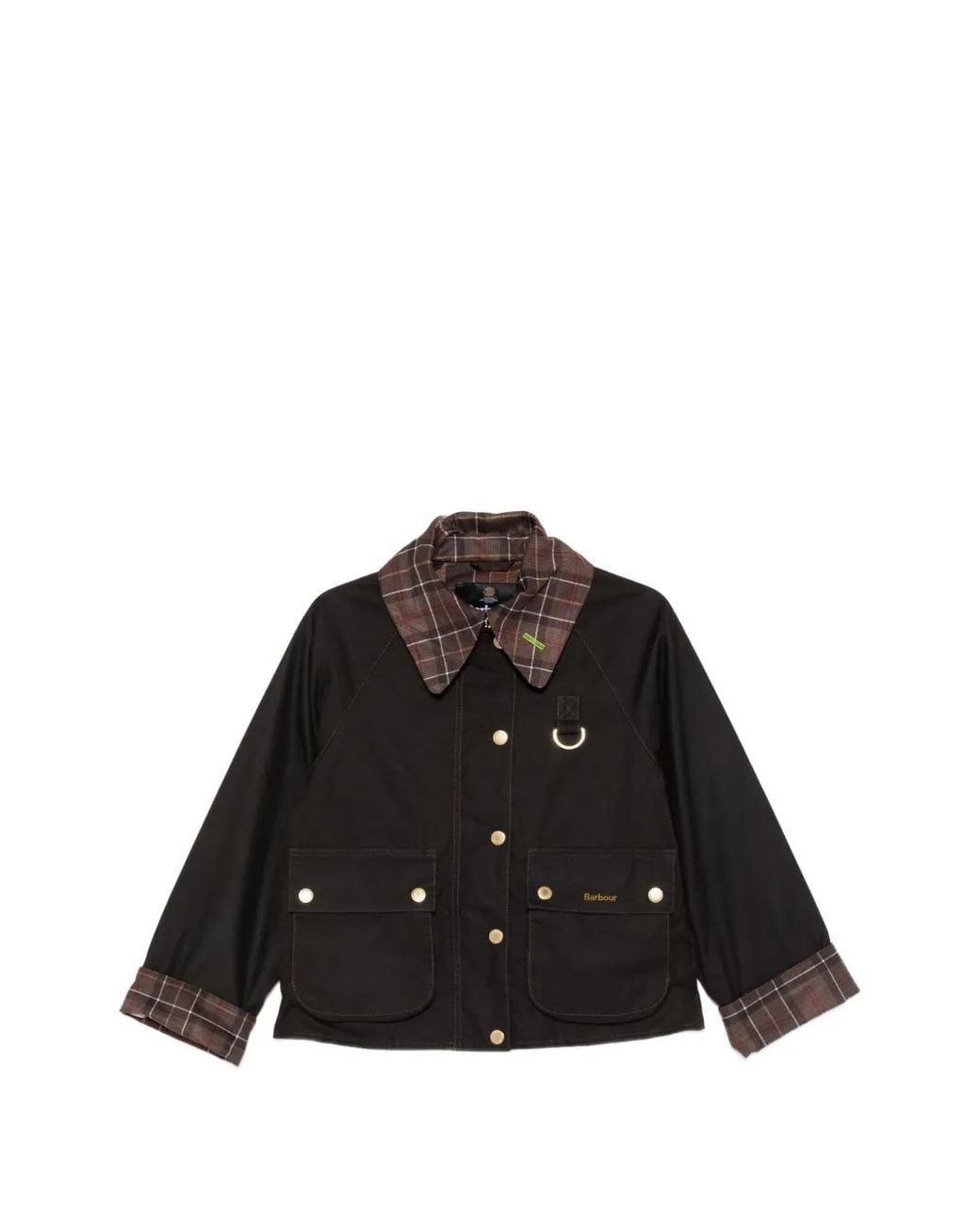 Barbour Black Veste Spey À Col À Carreaux