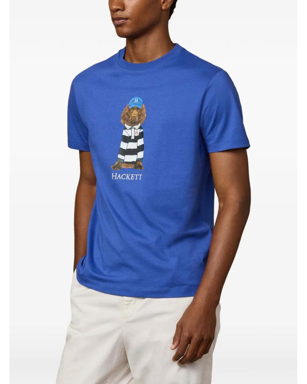 Hackett Blue Harry Print T-Shirt for men