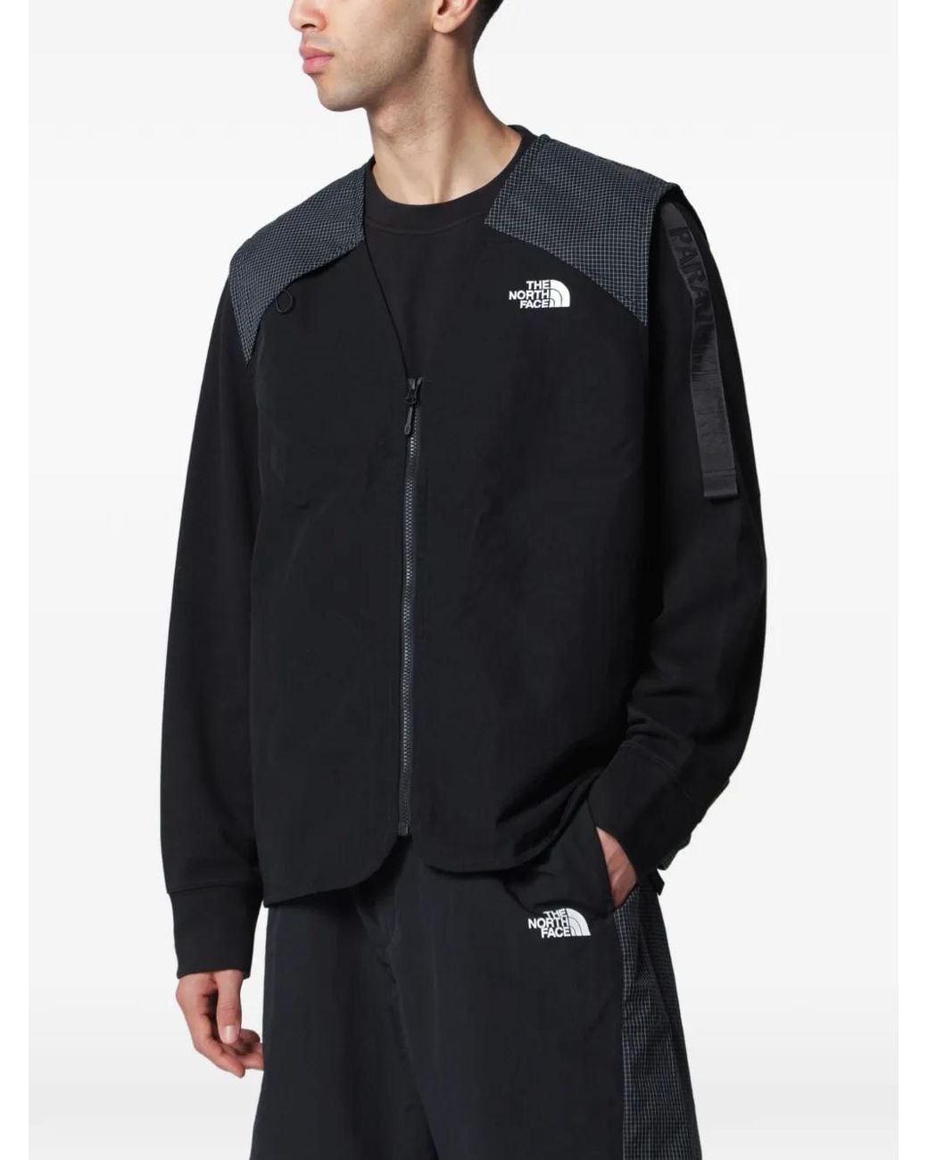 The North Face Black Gilet À Motif Quadrillé Et Logo Imprimé for men