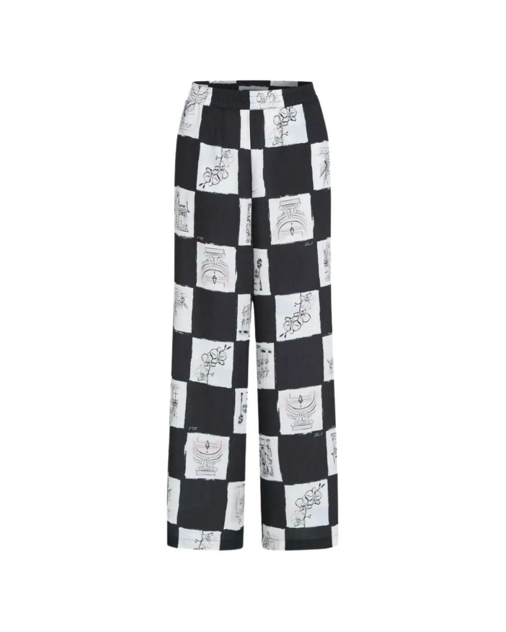 Karl Lagerfeld White Fluid-Fit Trousers