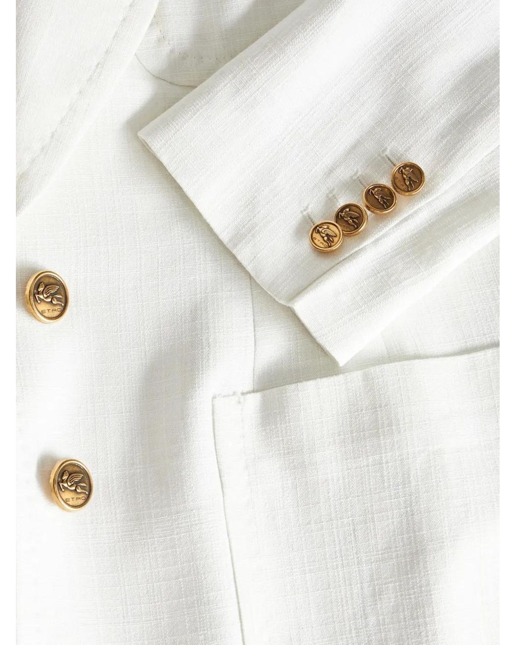 Etro White Slub Fabric Jacket