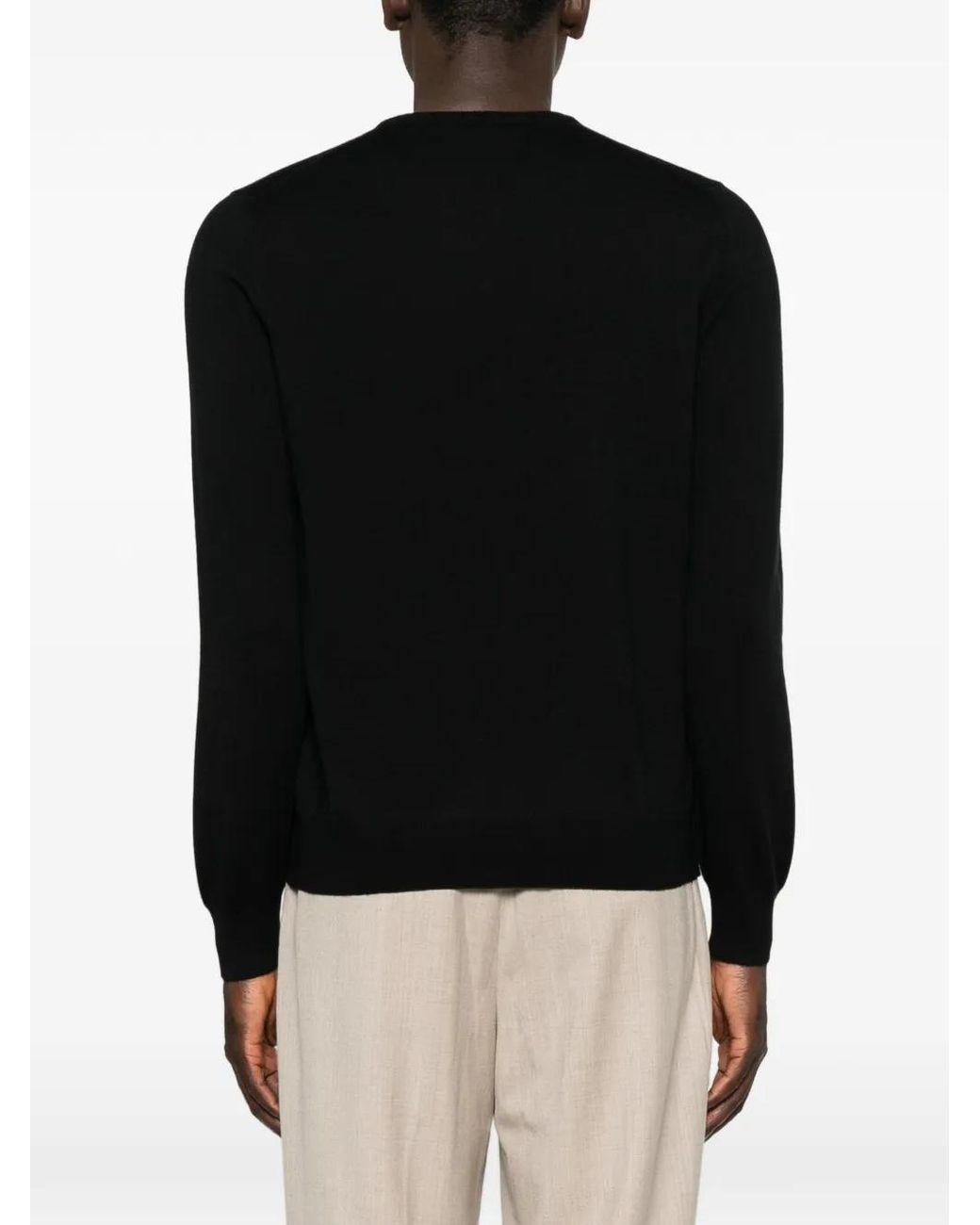 Fileria Black V-Neck Sweater for men