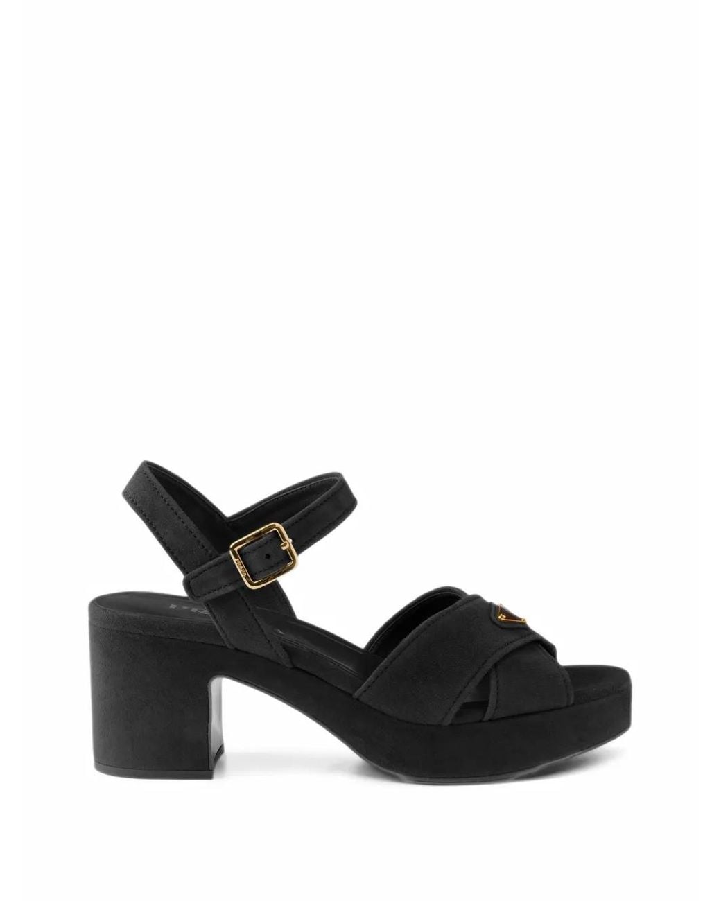 Prada Black Suede Platform Sandals