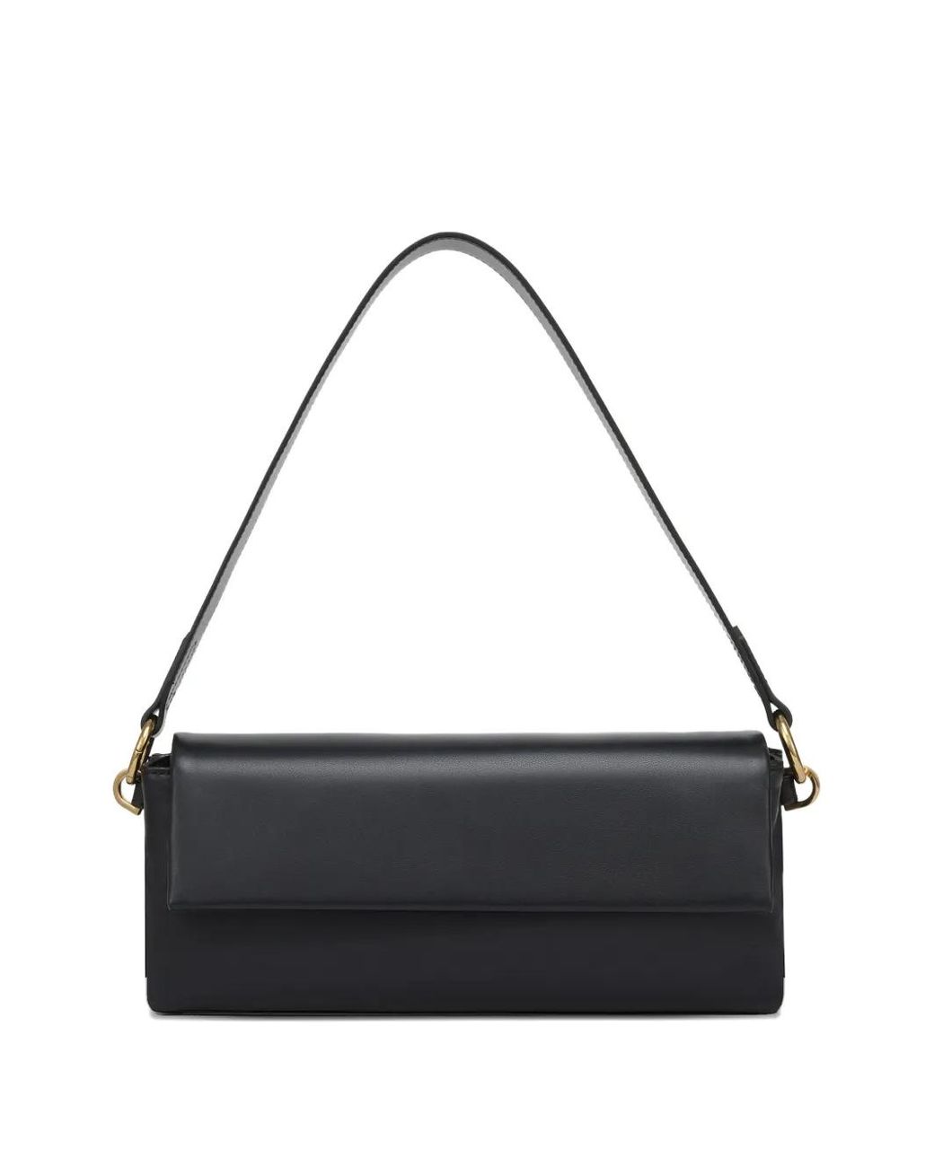 POTAMY White Medium Laconic Shoulder Bag