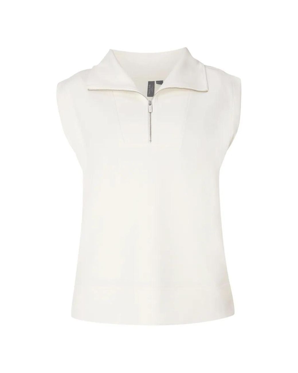 Sweaty Betty White Sand Wash Quarter-Zip Sleeveless Top