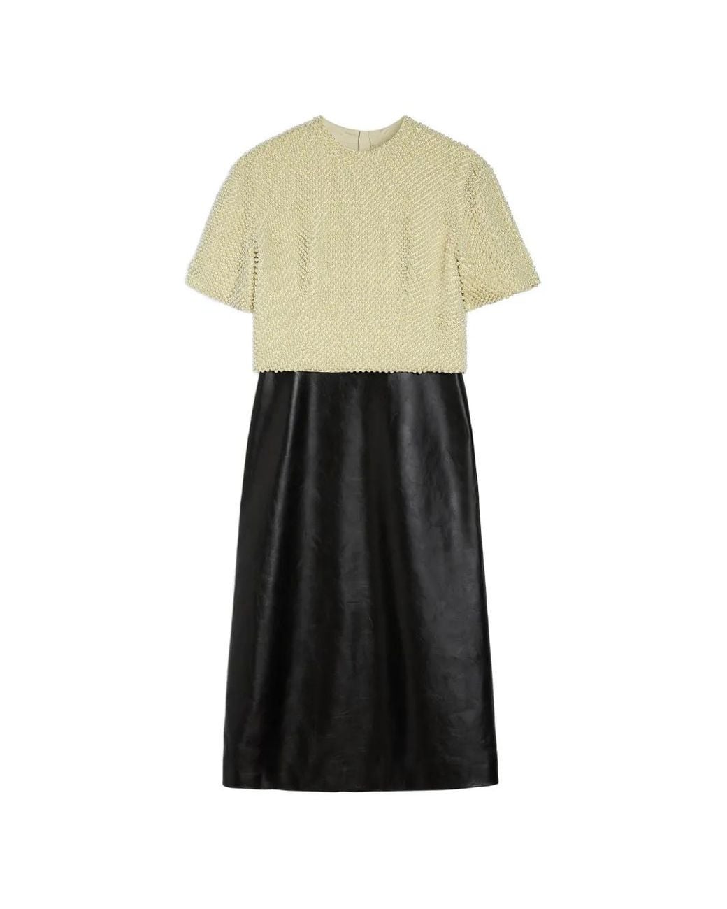 Jil Sander White Beaded Short-Sleeve Dress
