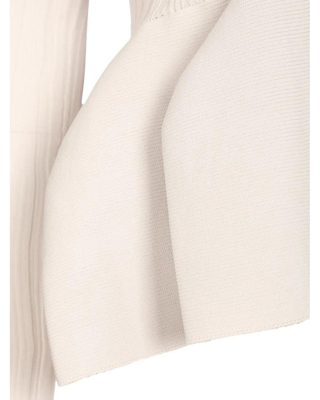 CFCL White Pottery Peplum-Hem Cardigan