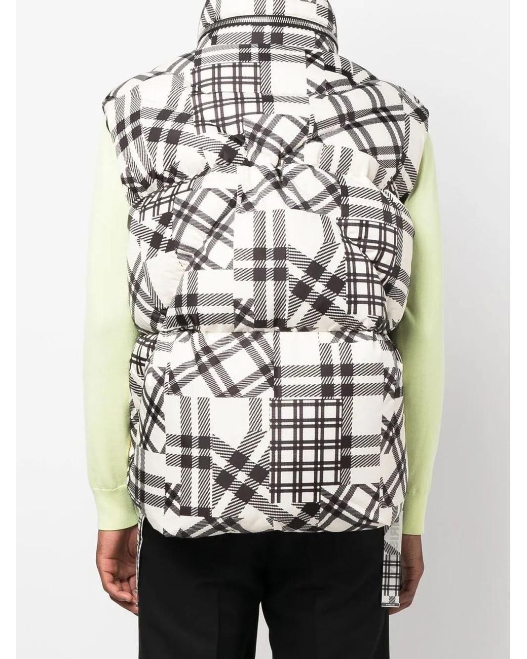 Khrisjoy White Check-Pattern Padded Gilet for men