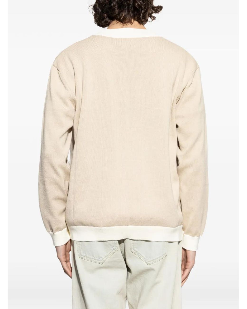 Maison Kitsuné Natural V-Neck Buttoned Cardigan for men