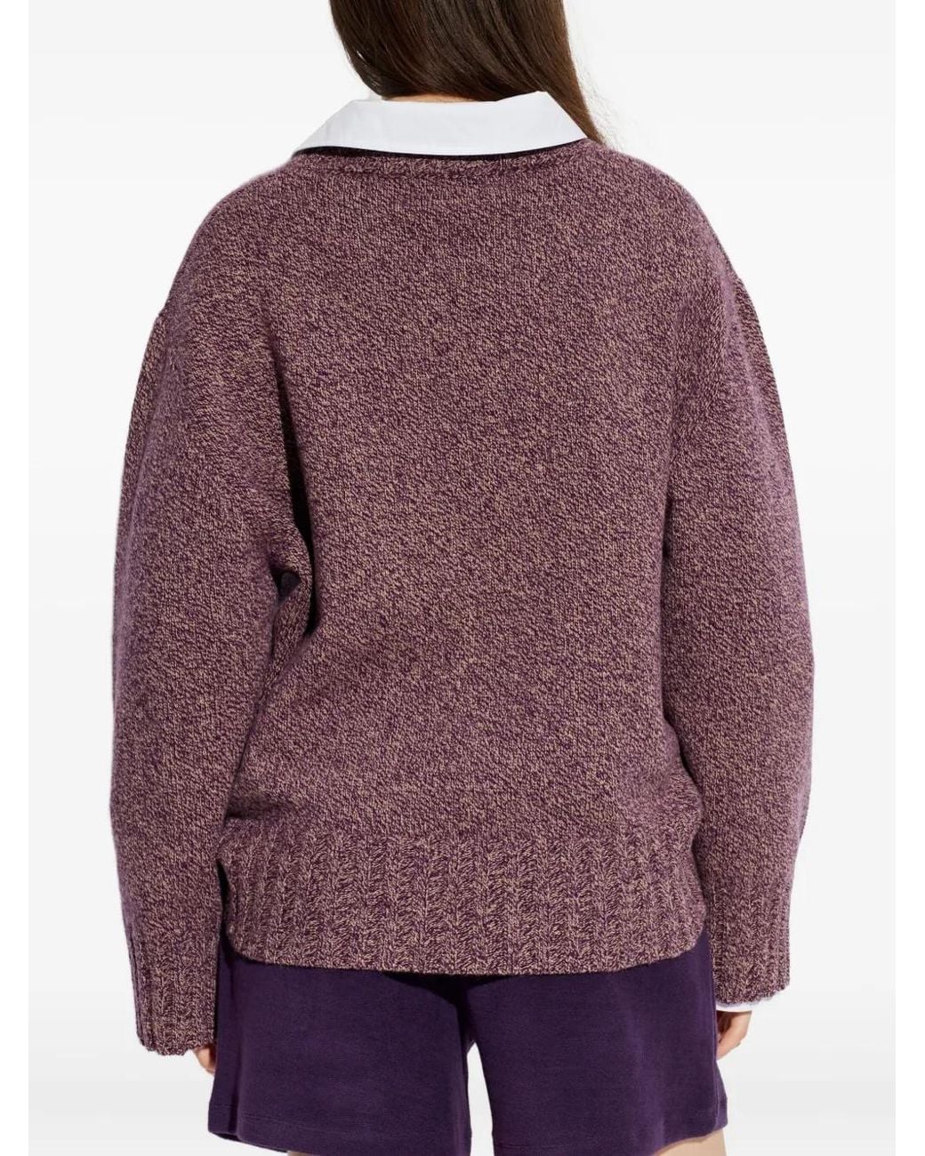 The Attico Purple Embroidered-Logo Sweater