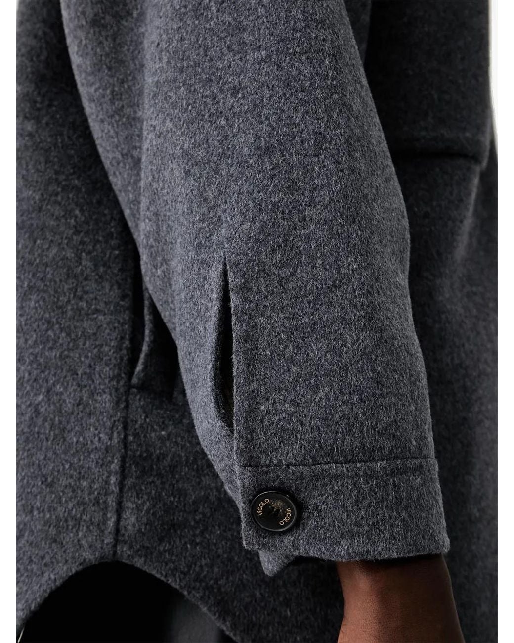 ViCOLO Black Button-Up Chest-Pocket Jacket