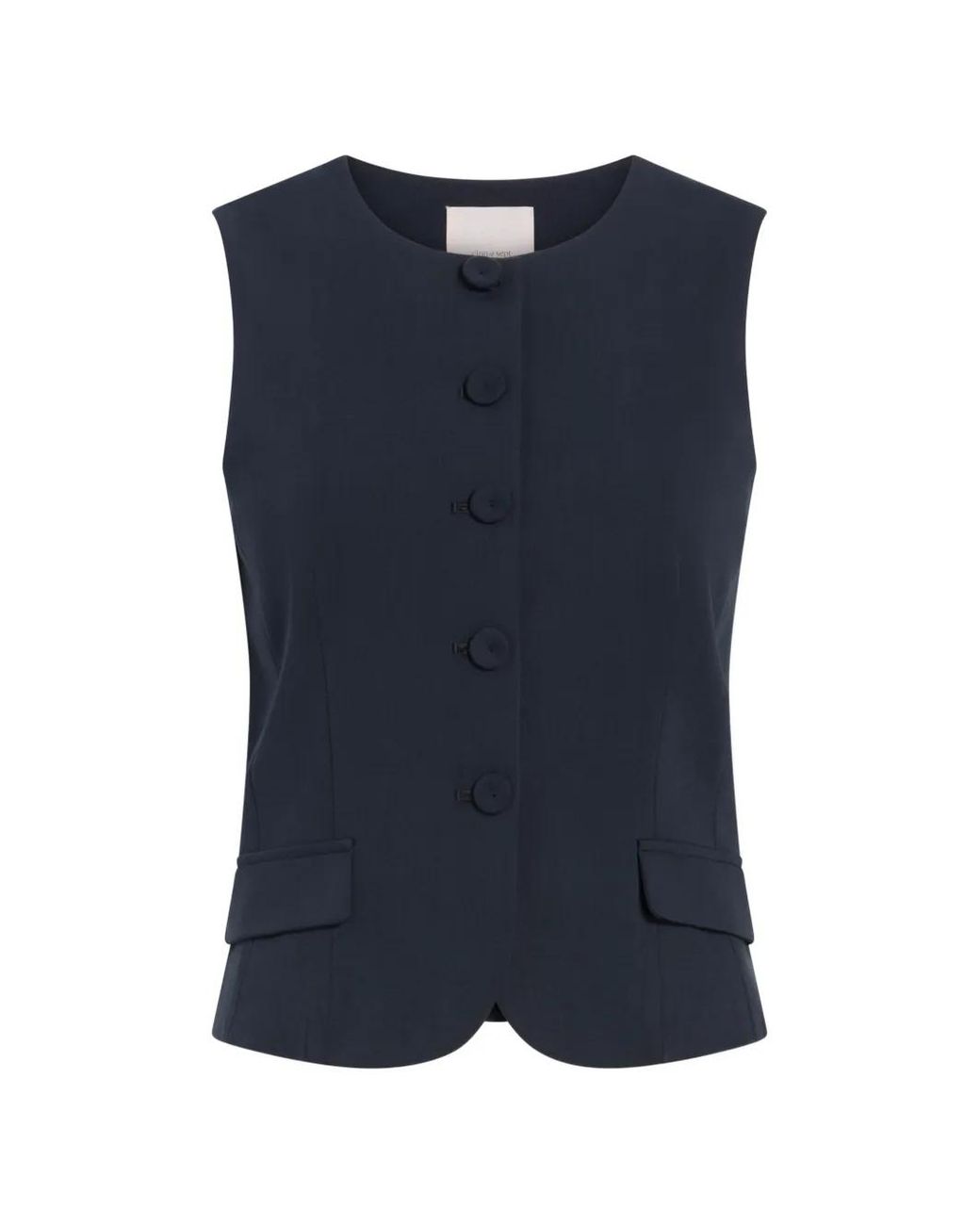 Cinq À Sept Blue Winora Button-Front Sleeveless Vest