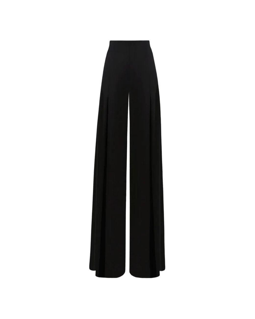 Gemy Maalouf Black Pantalon Palazzo À Fentes Latérales