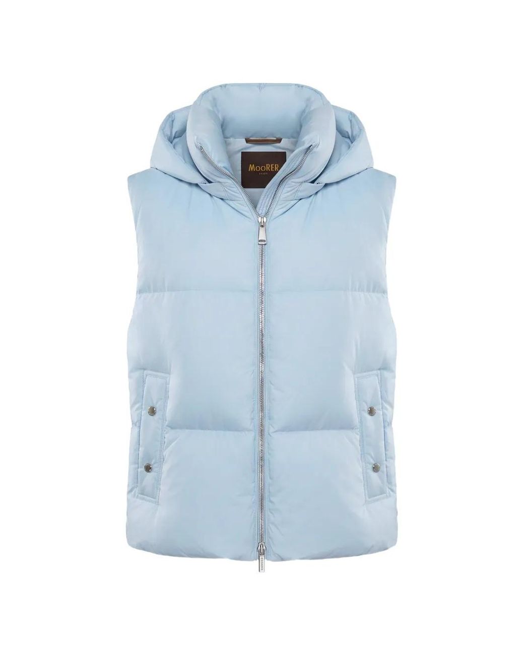 Moorer Blue Quilted Hooded Gilet