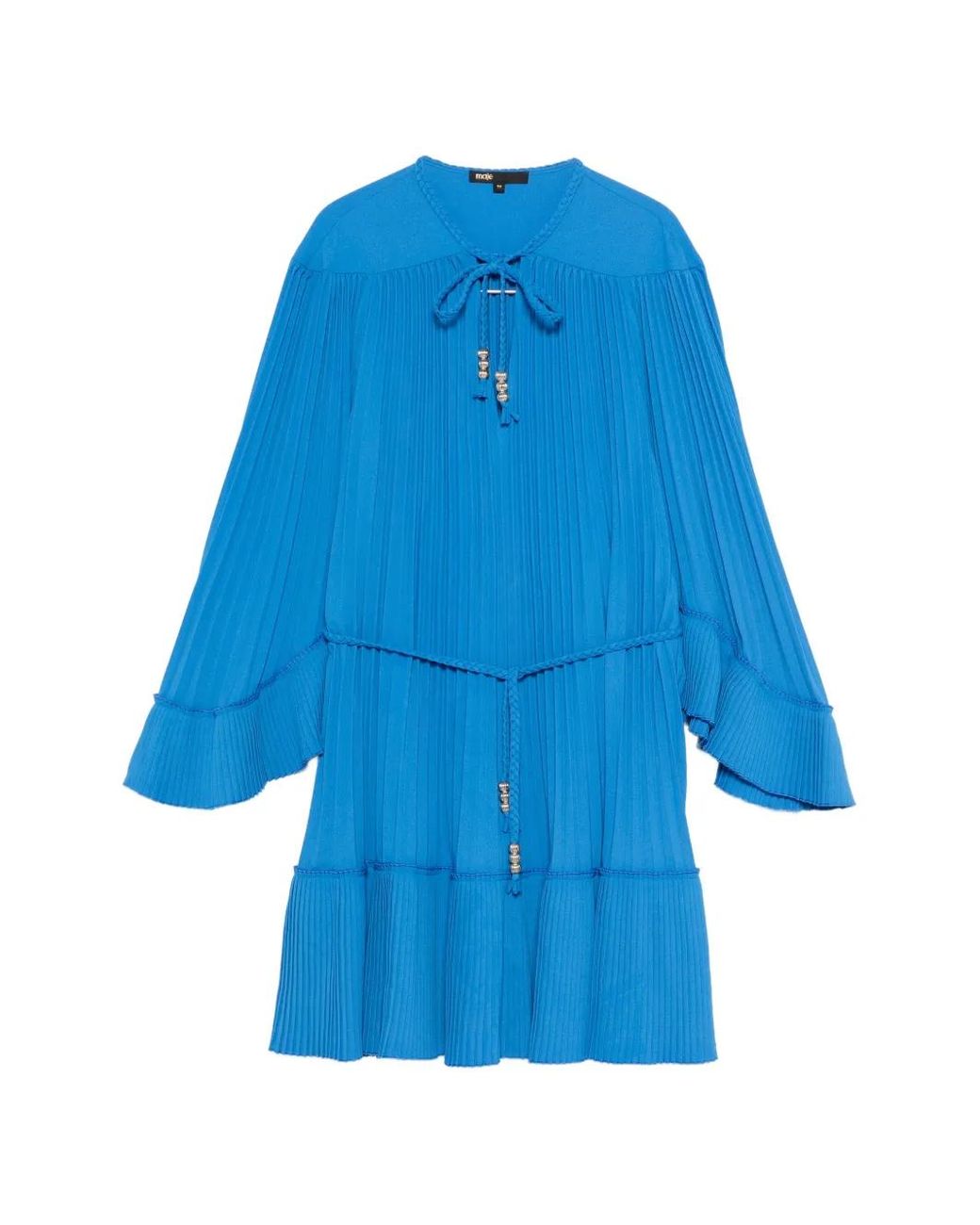 Maje Blue Short Pleated Dress