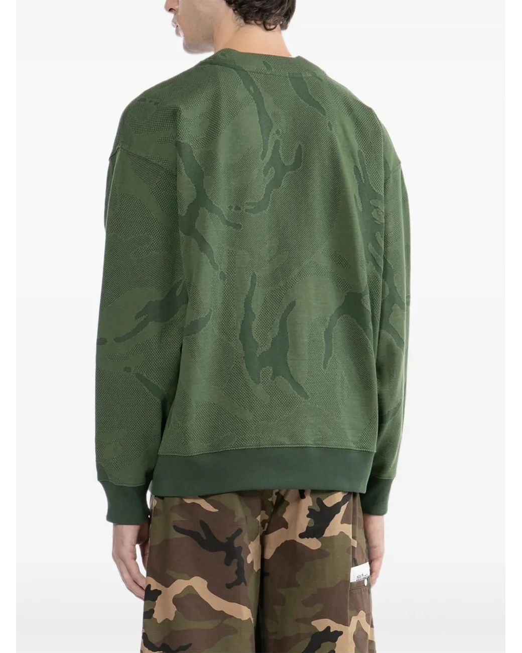 Aape By A Bathing Ape Green Moonface Logo-Patch Cardigan for men