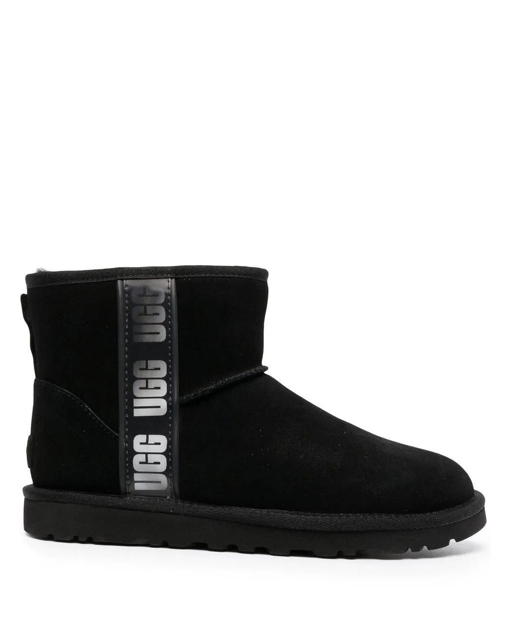 Ugg Black Classic Mini Side Logo Boots