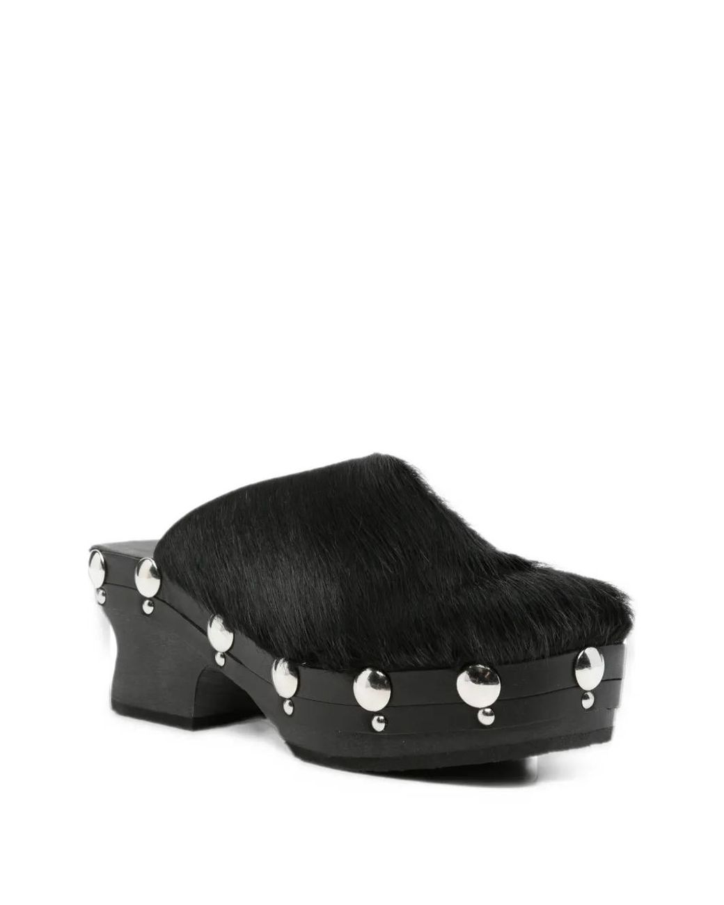 Scholl Black Pony-Leather Mules