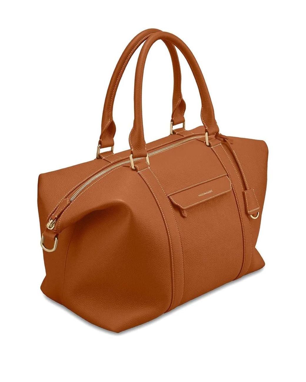 Maison De Sabre Brown Large Leather Weekender Bag