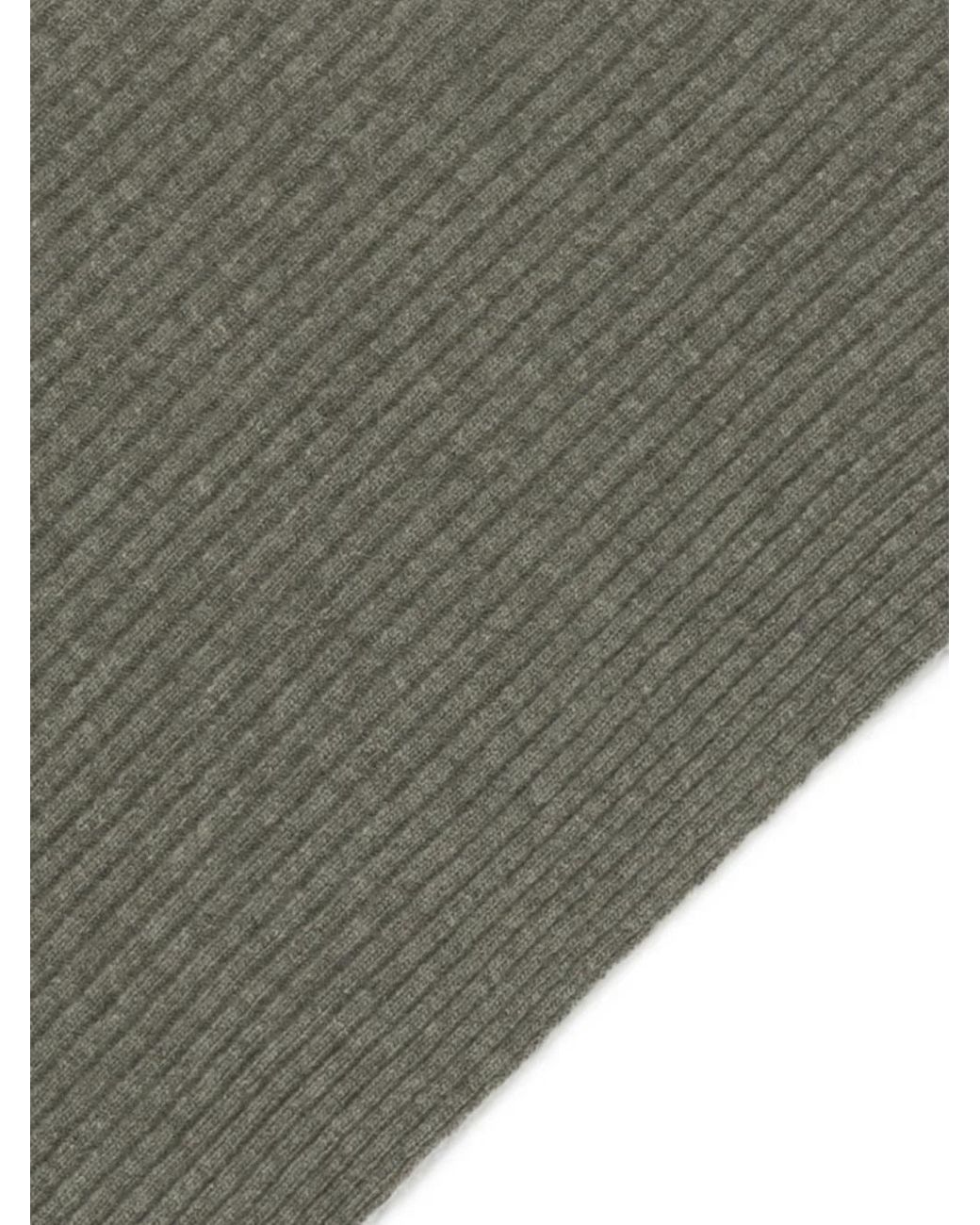 Christian Wijnants Gray Ribbed-Knit Triangular Scarf