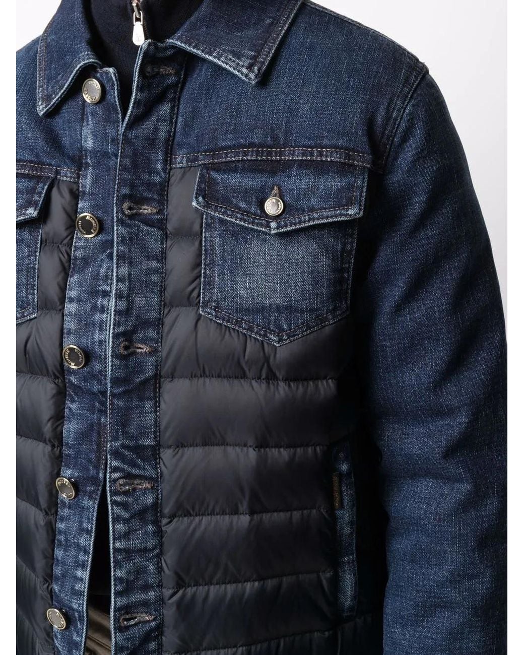 Moorer Blue Mondor-104S Padded Denim Jacket for men