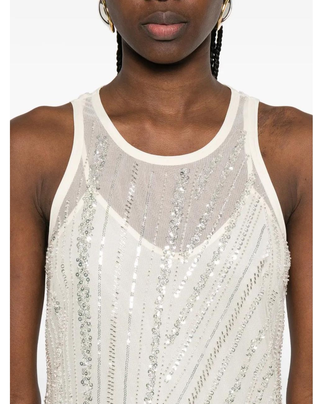 Patrizia Pepe White Embroidered Midi Dress