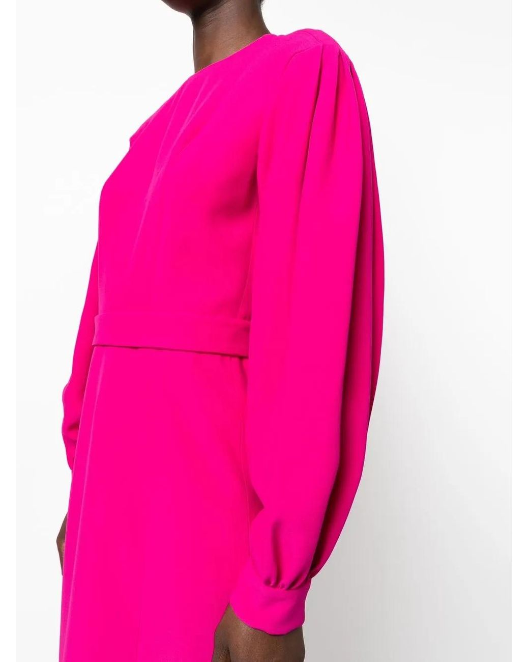 Giovanni bedin Pink Balloon-Sleeved Fitted Dress
