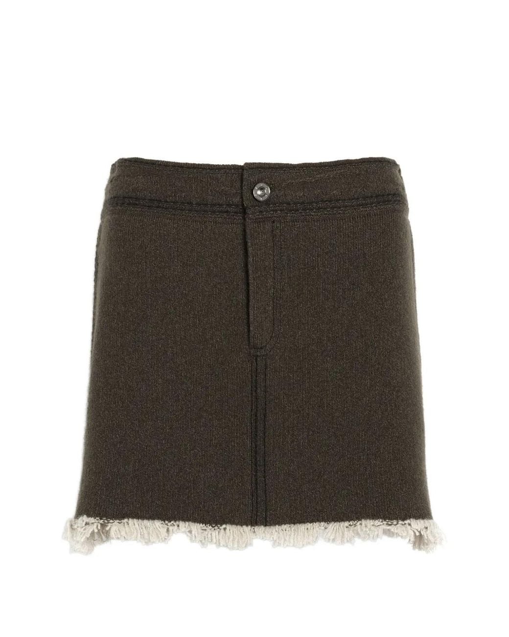 Barrie Black Denim Fringed Mini Skirt