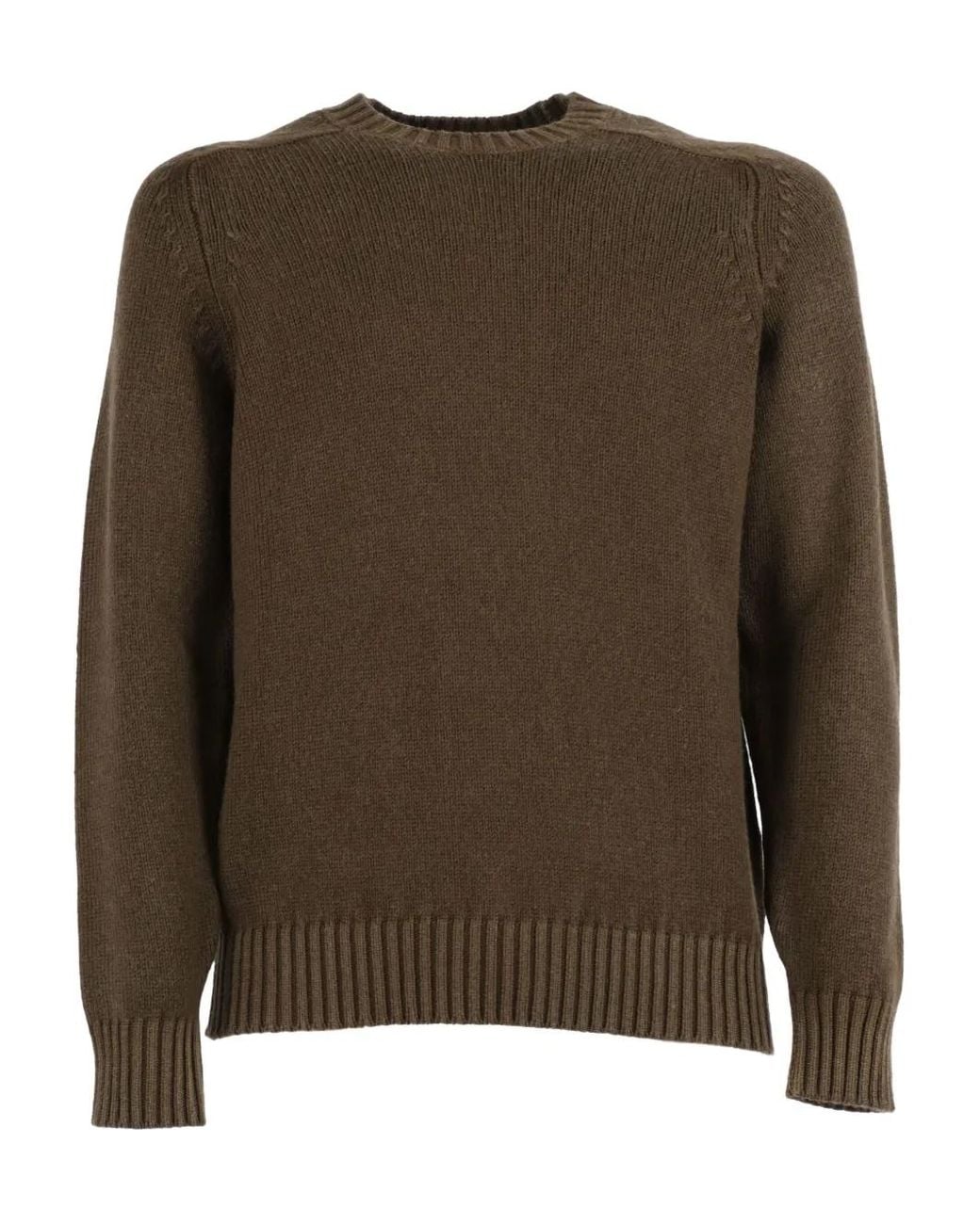Circolo 1901 Brown Crew-Neck Wool Sweater for men