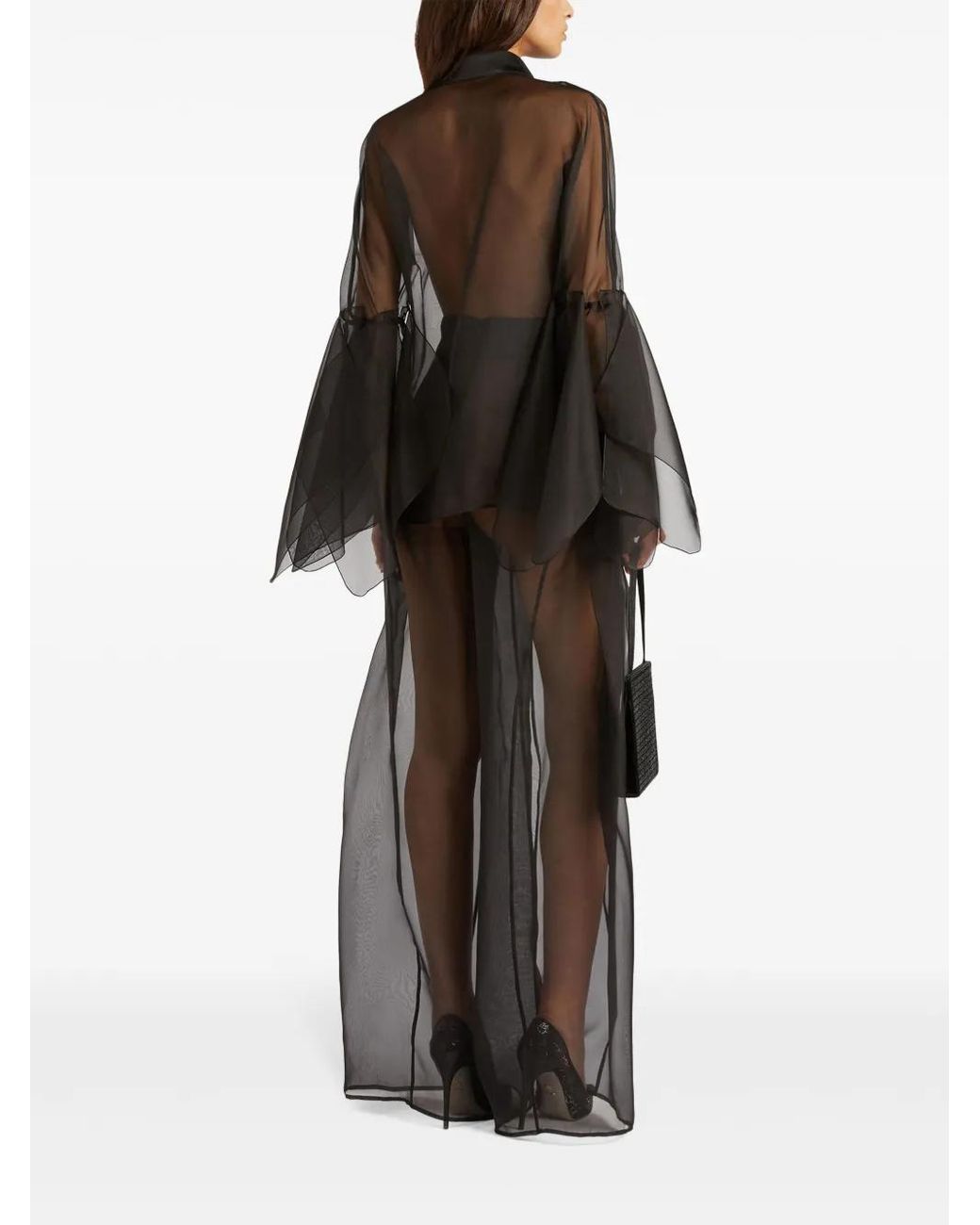 Genny Black Sheer Blouse