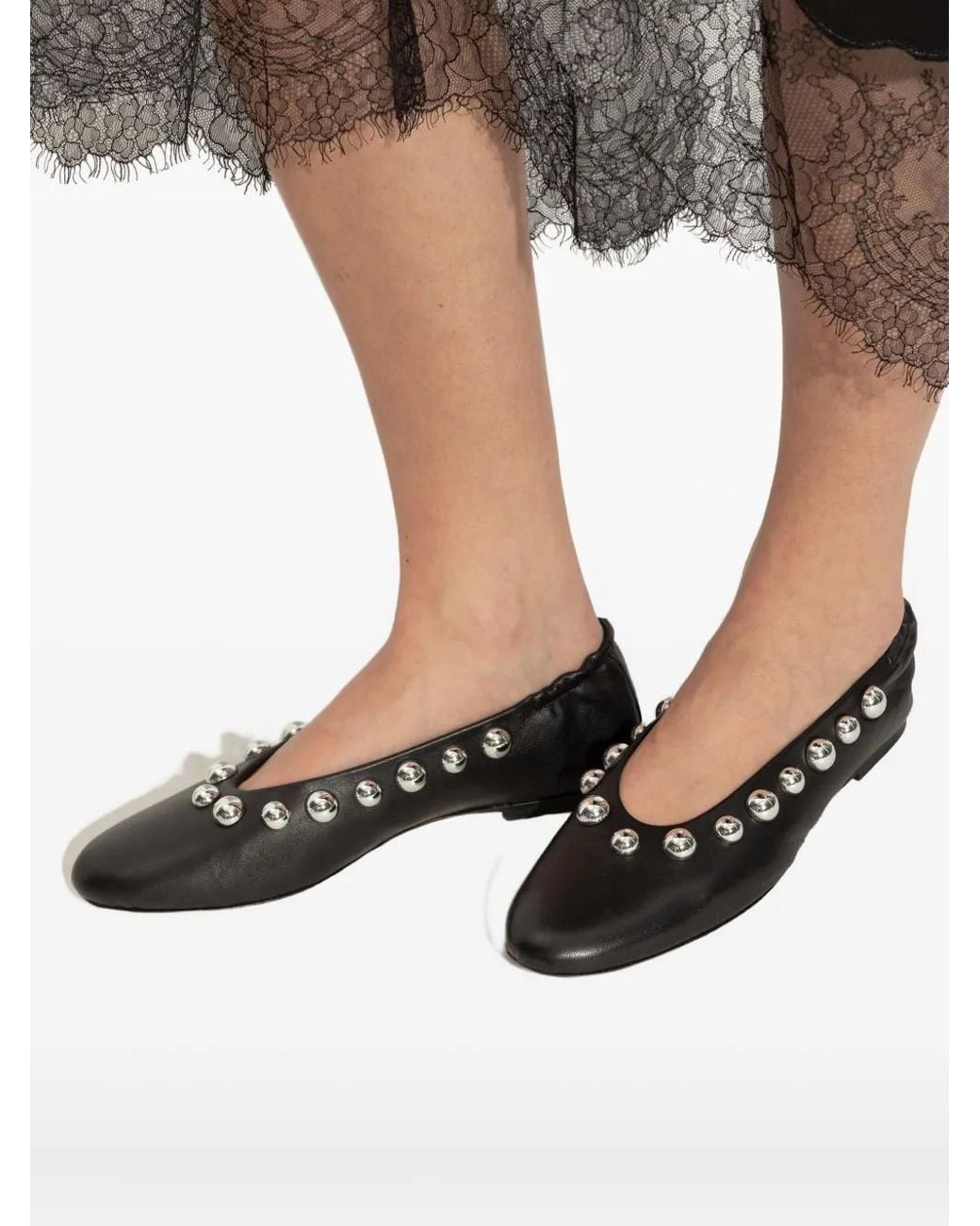 IRO Black Studded Ballet Flats