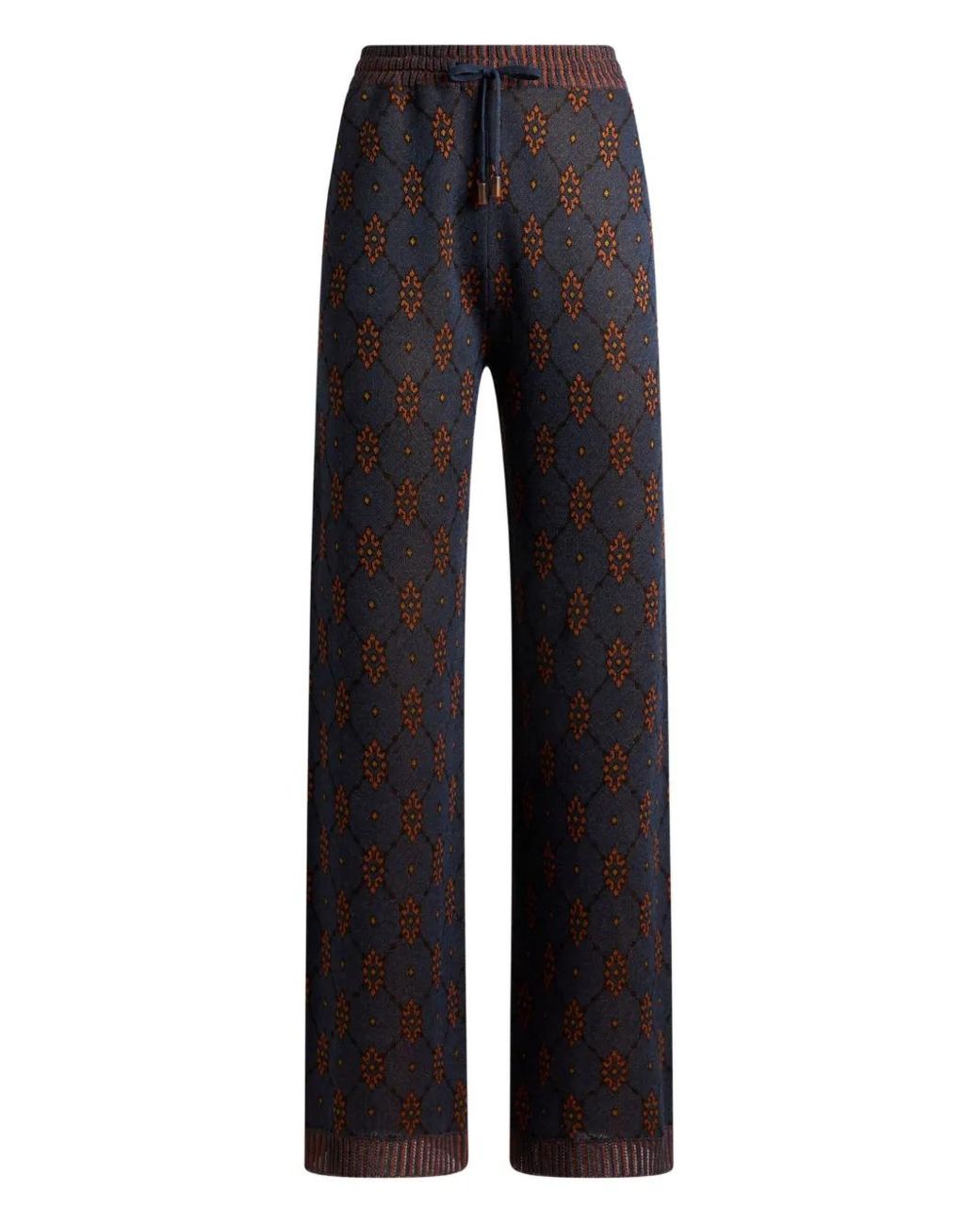 Etro Black Patterned Knit Trousers