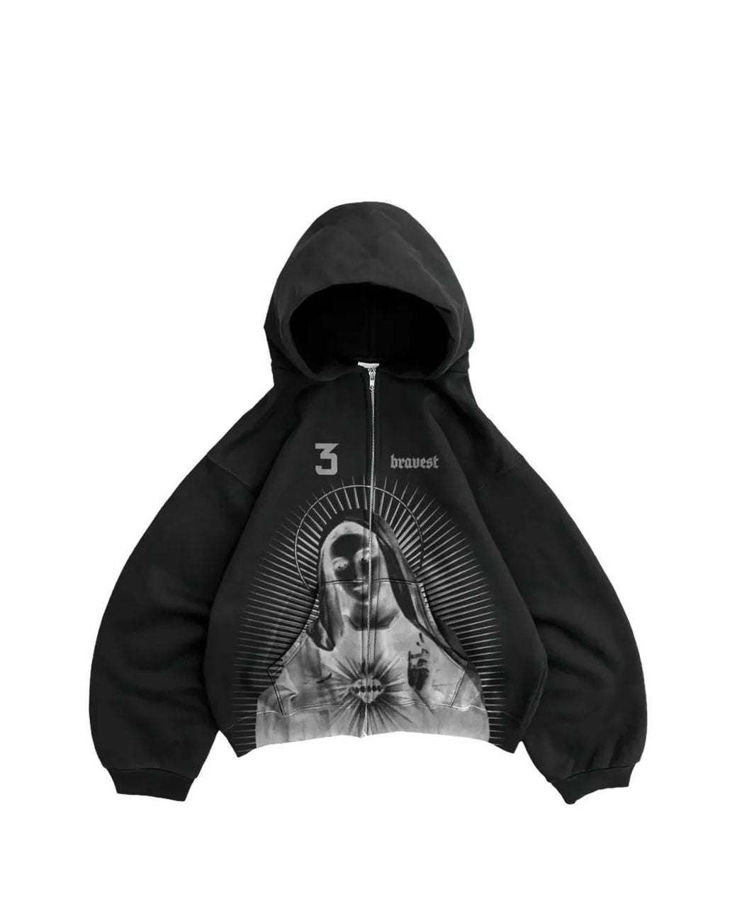 Bravest Studios Black Mary Graphic-Print Hoodie for men