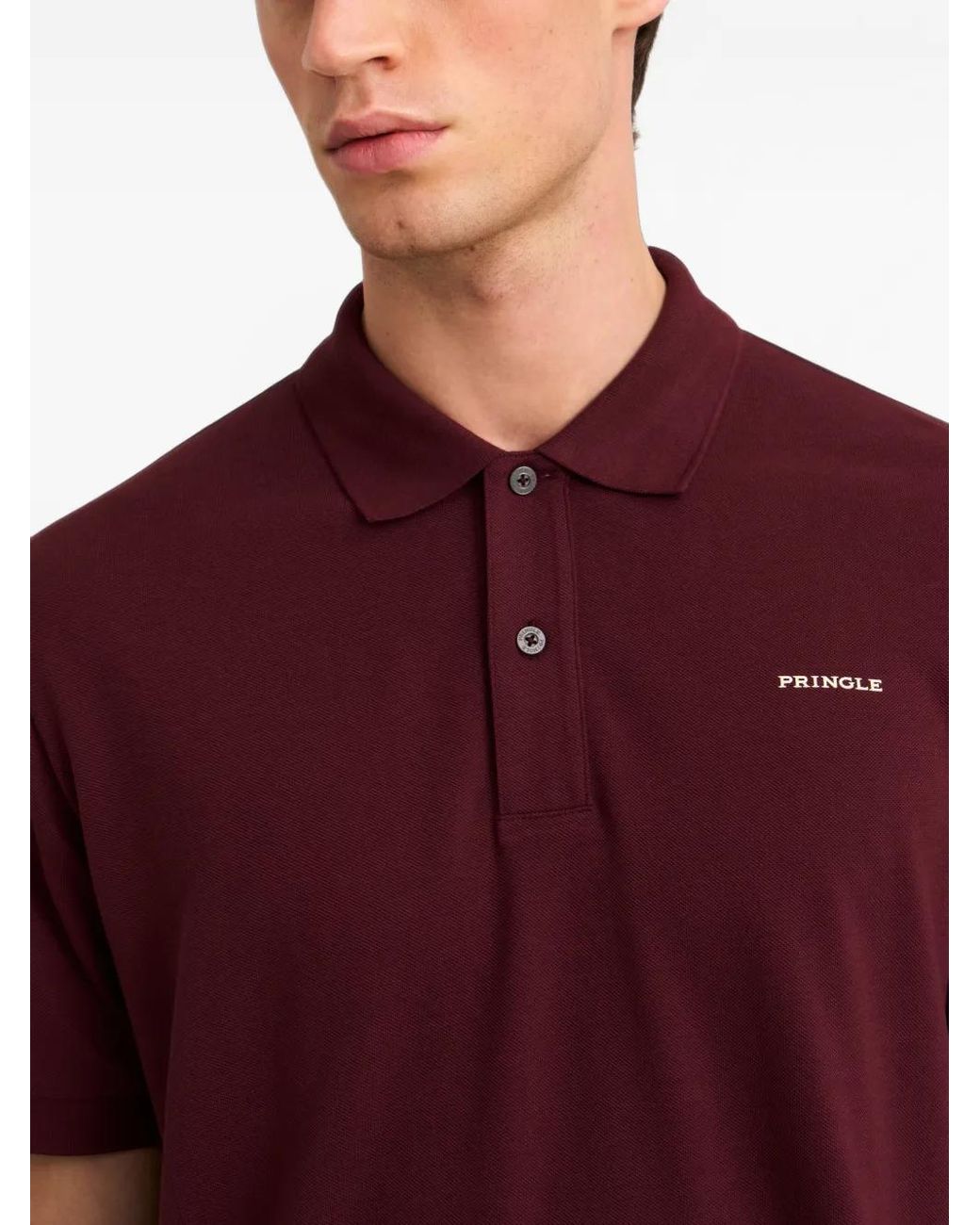 Pringle of Scotland Red Logo-Print Piqué Polo Shirt for men