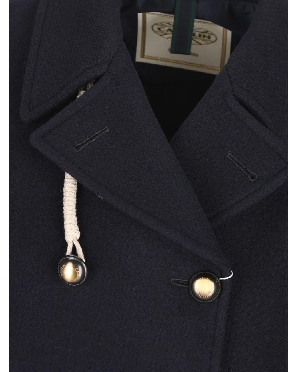 Camplin Blue Double-Breasted Peacoat