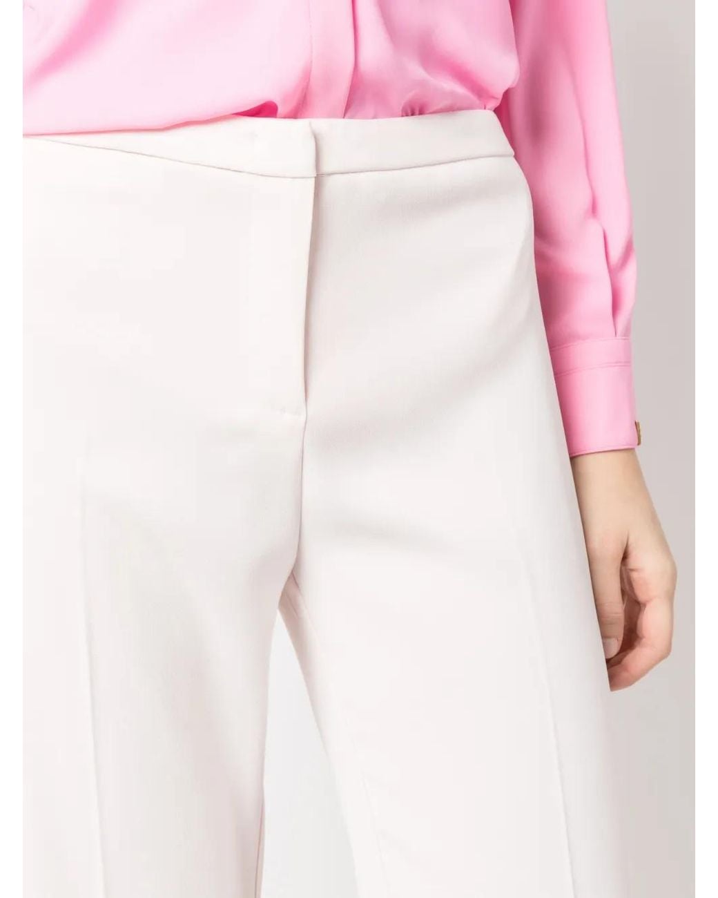 Pinko White Pressed-Crease Tailored Trousers