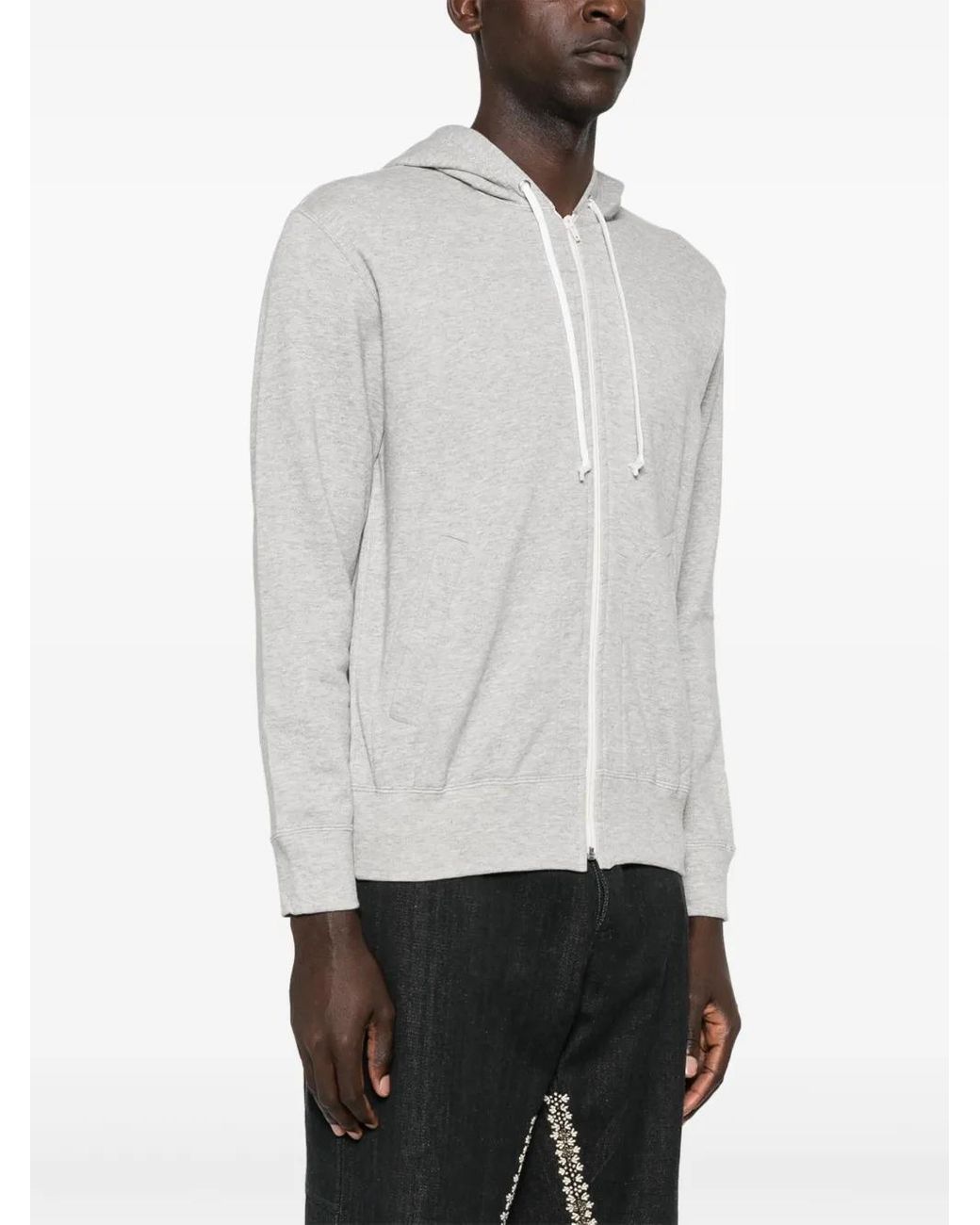 COMME DES GARÇONS PLAY White Heart-Patch Zip-Up Hoodie